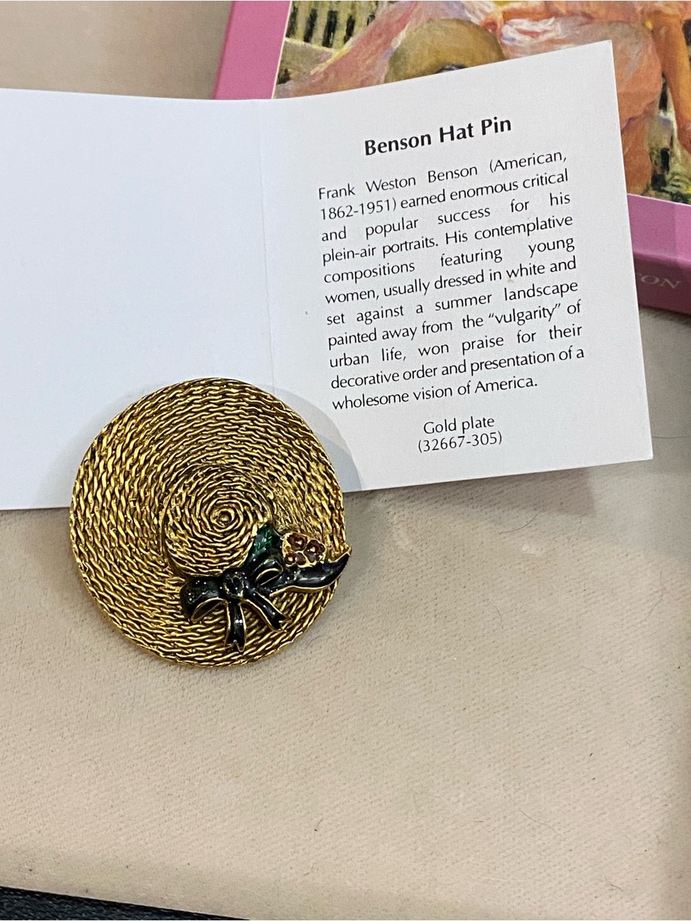 Museum of Fine Art Benson Hat Pin / Brooch - Picture 6 of 10